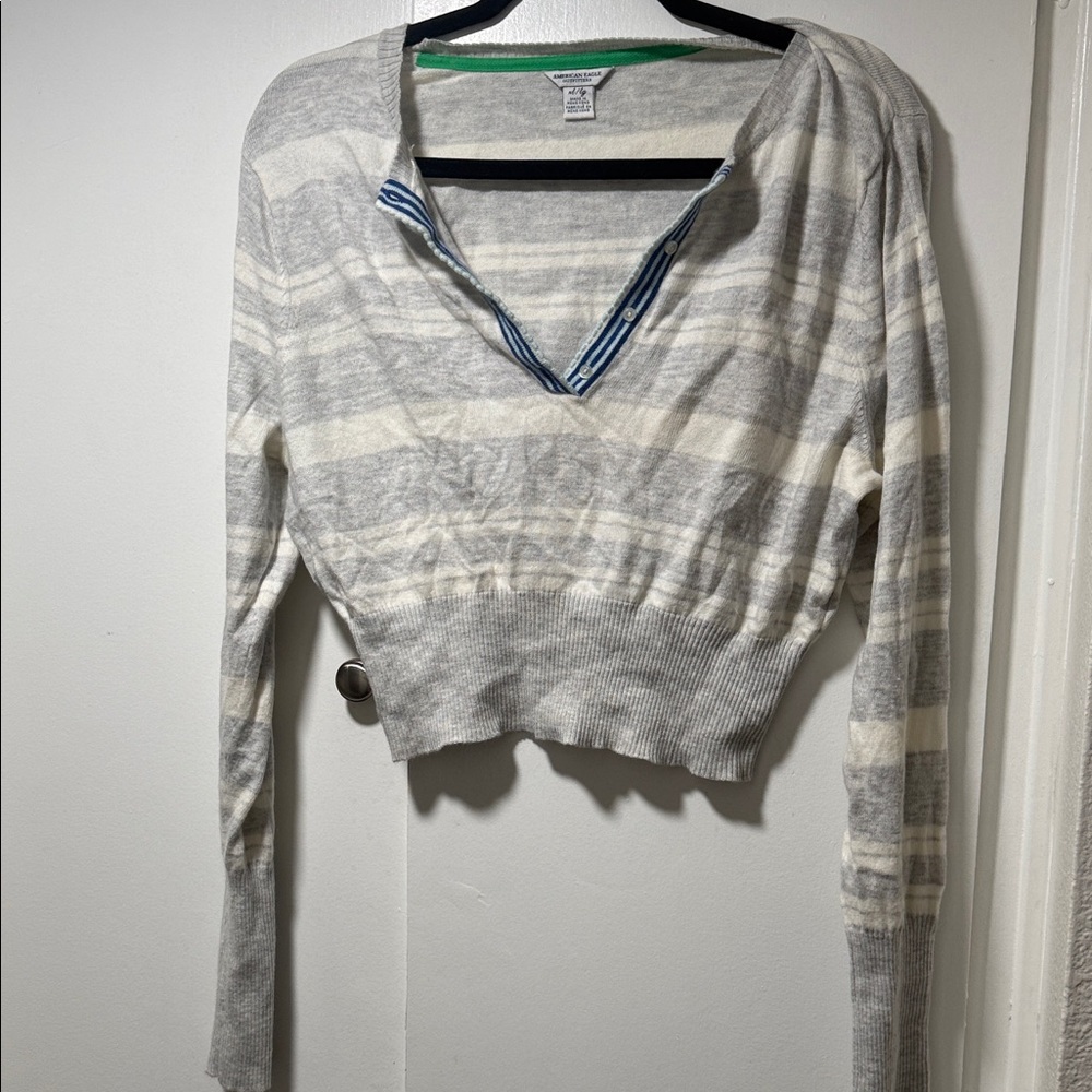 Y2K American Eagle Outfitters Crop Cream Sweater